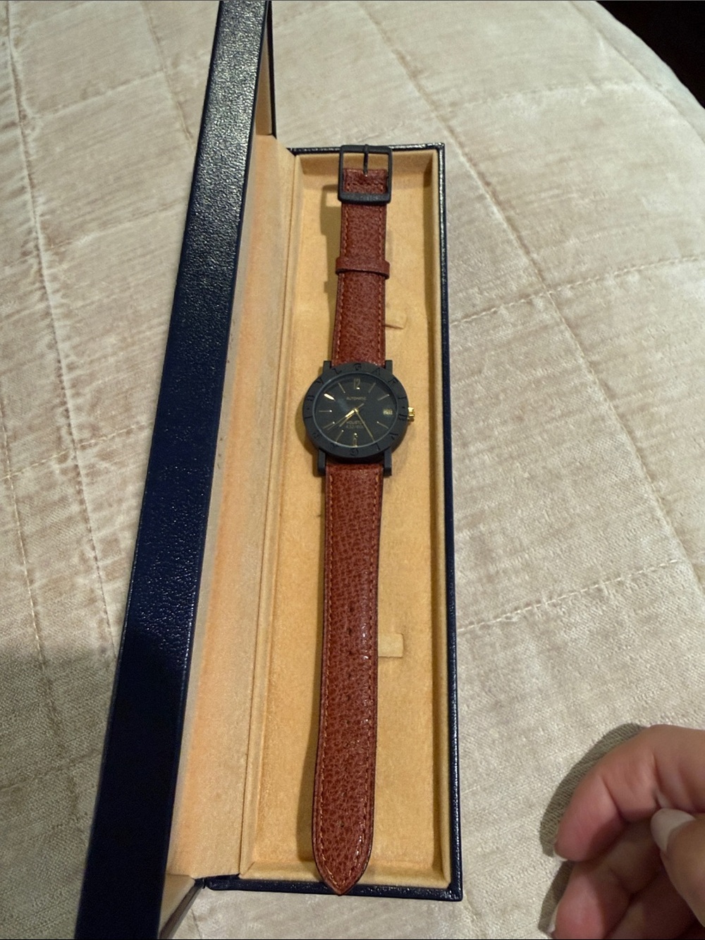Bvlgari limited edition Houston carbon gold 33mm watch worn once in box